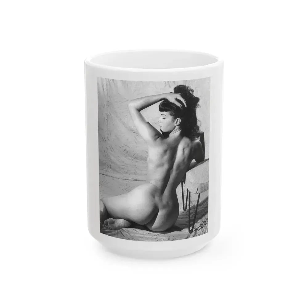 Bettie Page #797 (Vintage Female Icon) White Coffee Mug 15oz - Go Mug Yourself