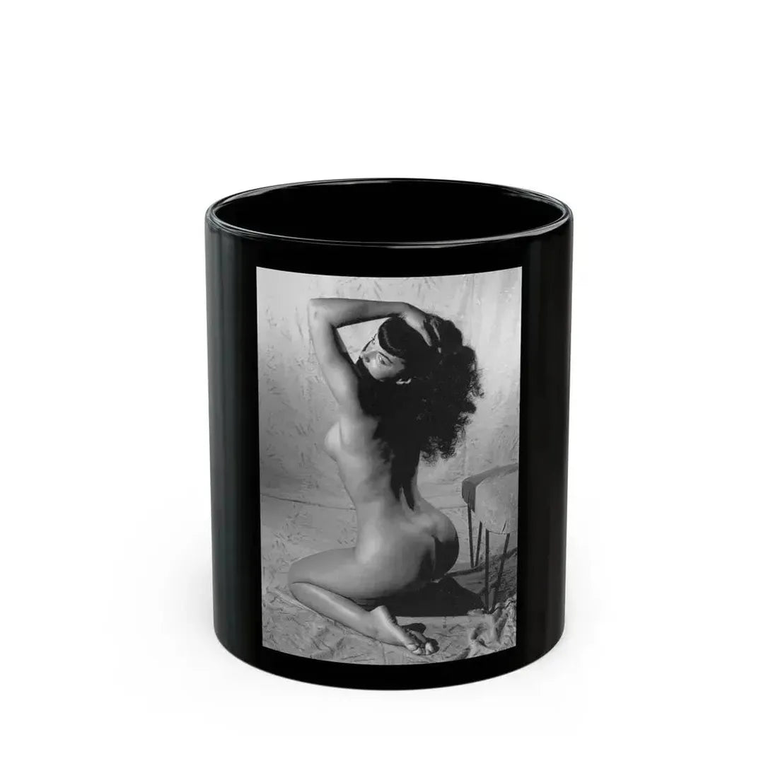 Bettie Page #798 (Vintage Female Icon) Black Coffee Mug 11oz - Go Mug Yourself
