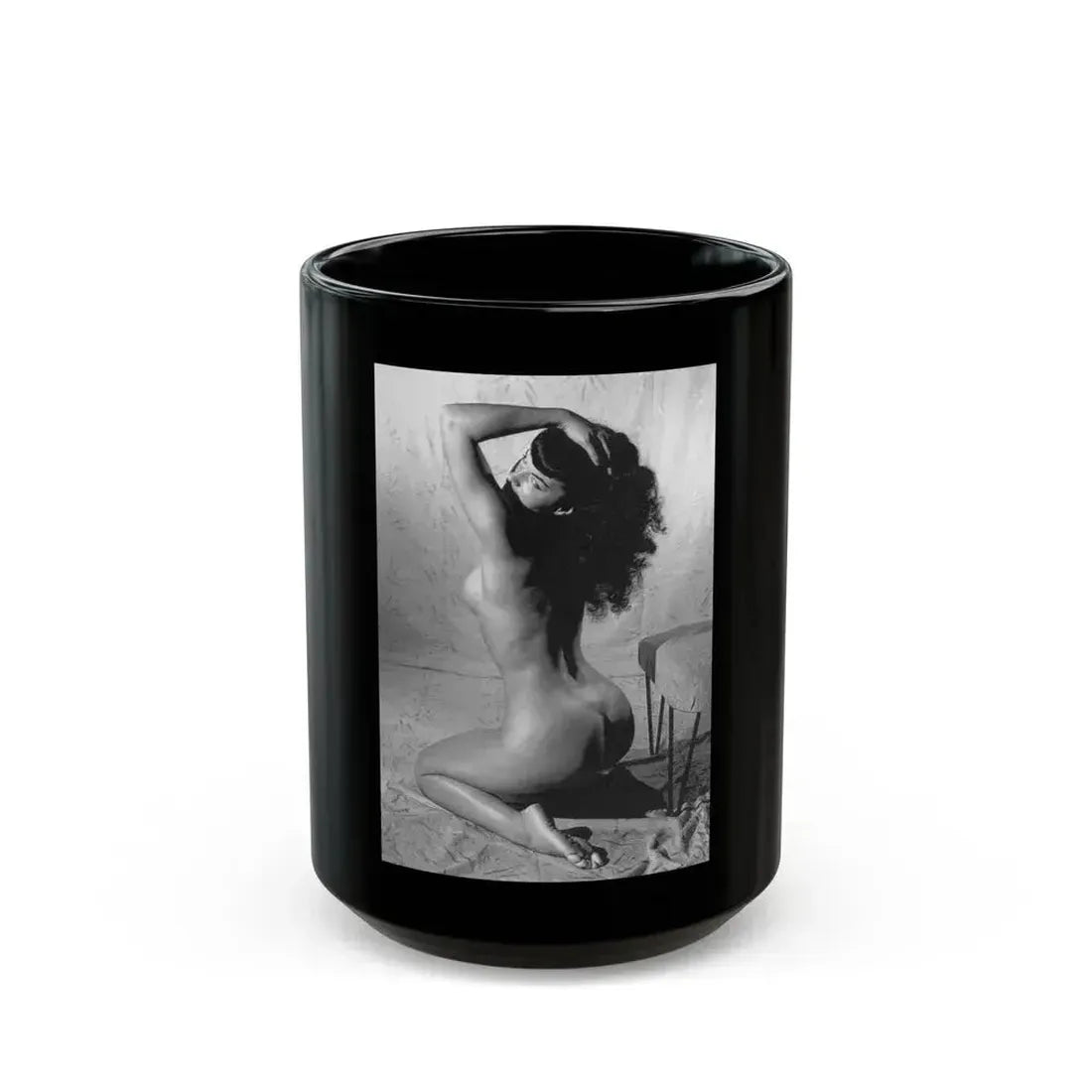 Bettie Page #798 (Vintage Female Icon) Black Coffee Mug 15oz - Go Mug Yourself