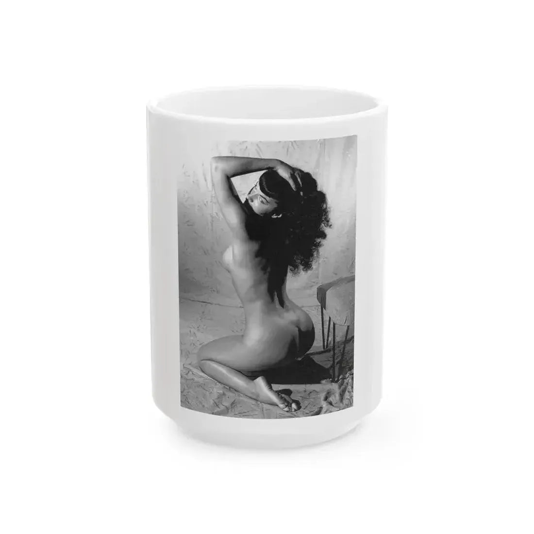 Bettie Page #798 (Vintage Female Icon) White Coffee Mug 15oz - Go Mug Yourself