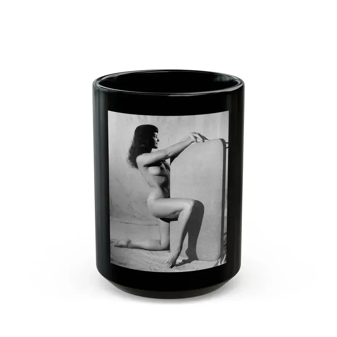 Bettie Page #799 (Vintage Female Icon) Black Coffee Mug 15oz - Go Mug Yourself
