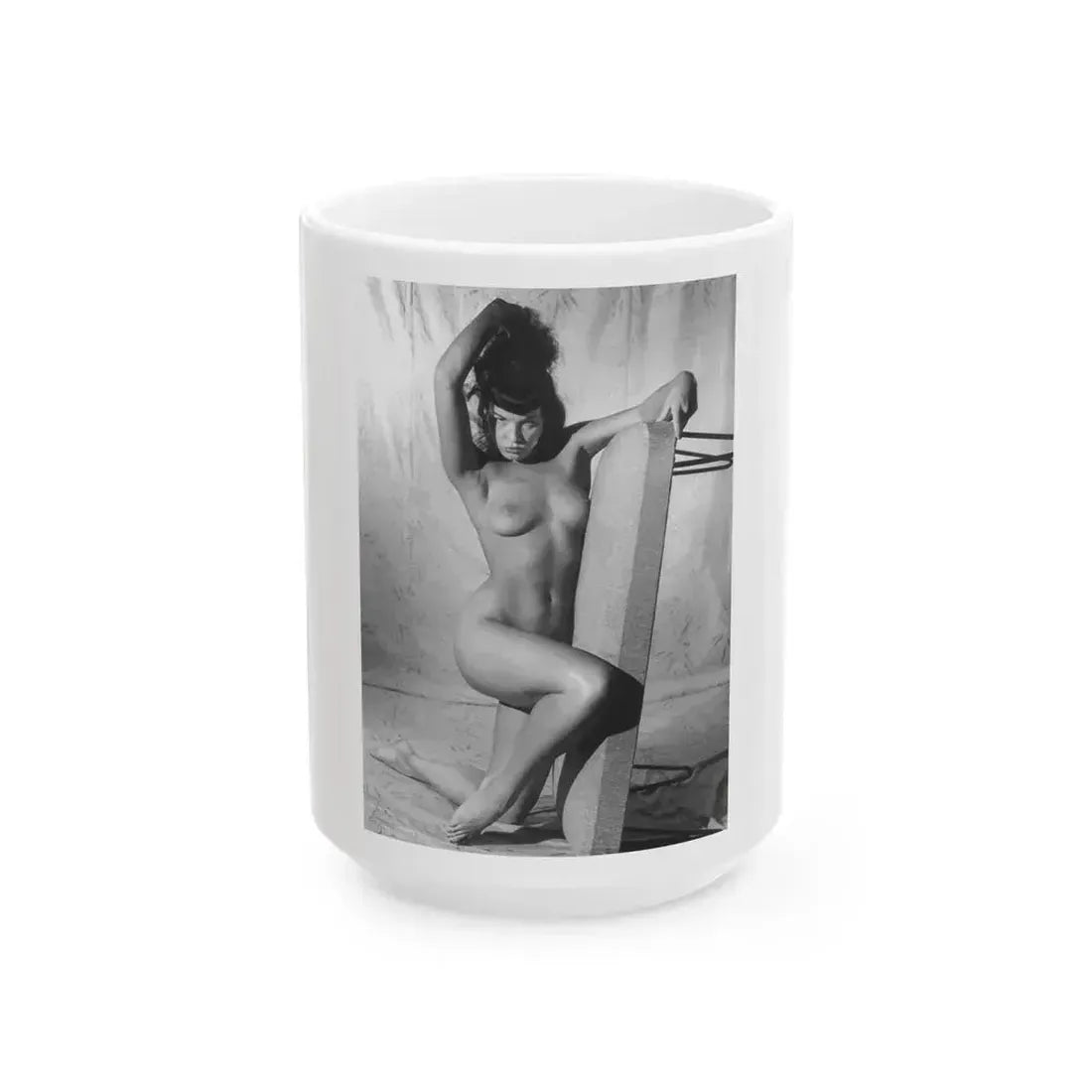 Bettie Page #800 (Vintage Female Icon) White Coffee Mug 15oz - Go Mug Yourself
