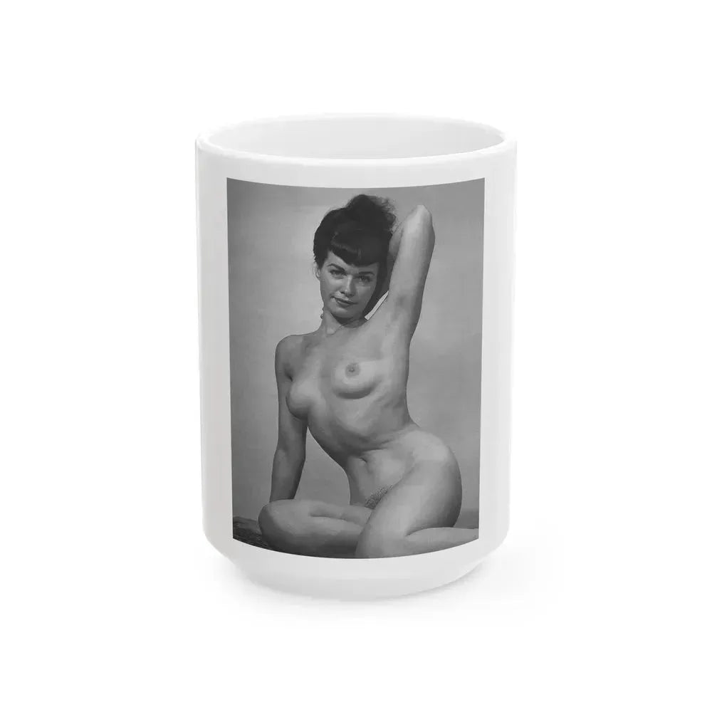 Bettie Page #801 (Vintage Female Icon) White Coffee Mug 15oz - Go Mug Yourself