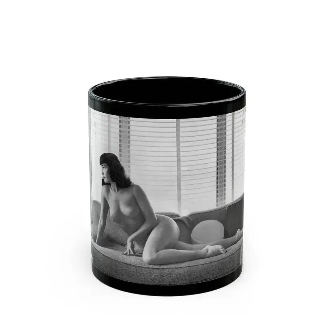 Bettie Page #802 (Vintage Female Icon) Black Coffee Mug 11oz - Go Mug Yourself