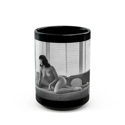 Bettie Page #802 (Vintage Female Icon) Black Coffee Mug 15oz - Go Mug Yourself