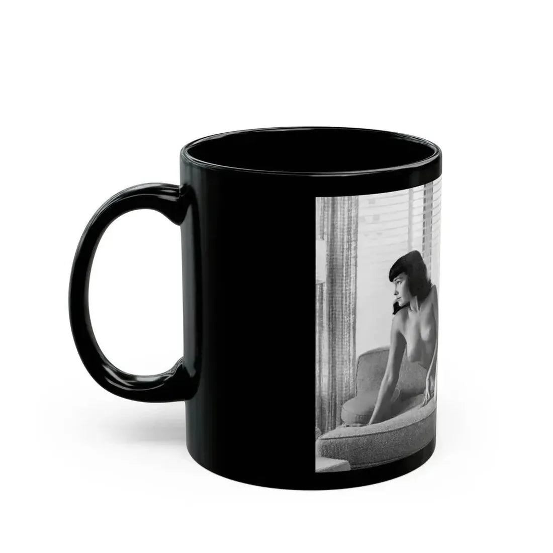Bettie Page #802 (Vintage Female Icon) Black Coffee Mug - Go Mug Yourself