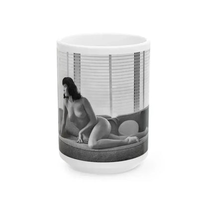 Bettie Page #802 (Vintage Female Icon) White Coffee Mug 15oz - Go Mug Yourself