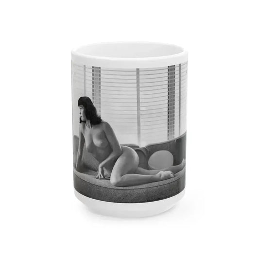 Bettie Page #802 (Vintage Female Icon) White Coffee Mug 15oz - Go Mug Yourself