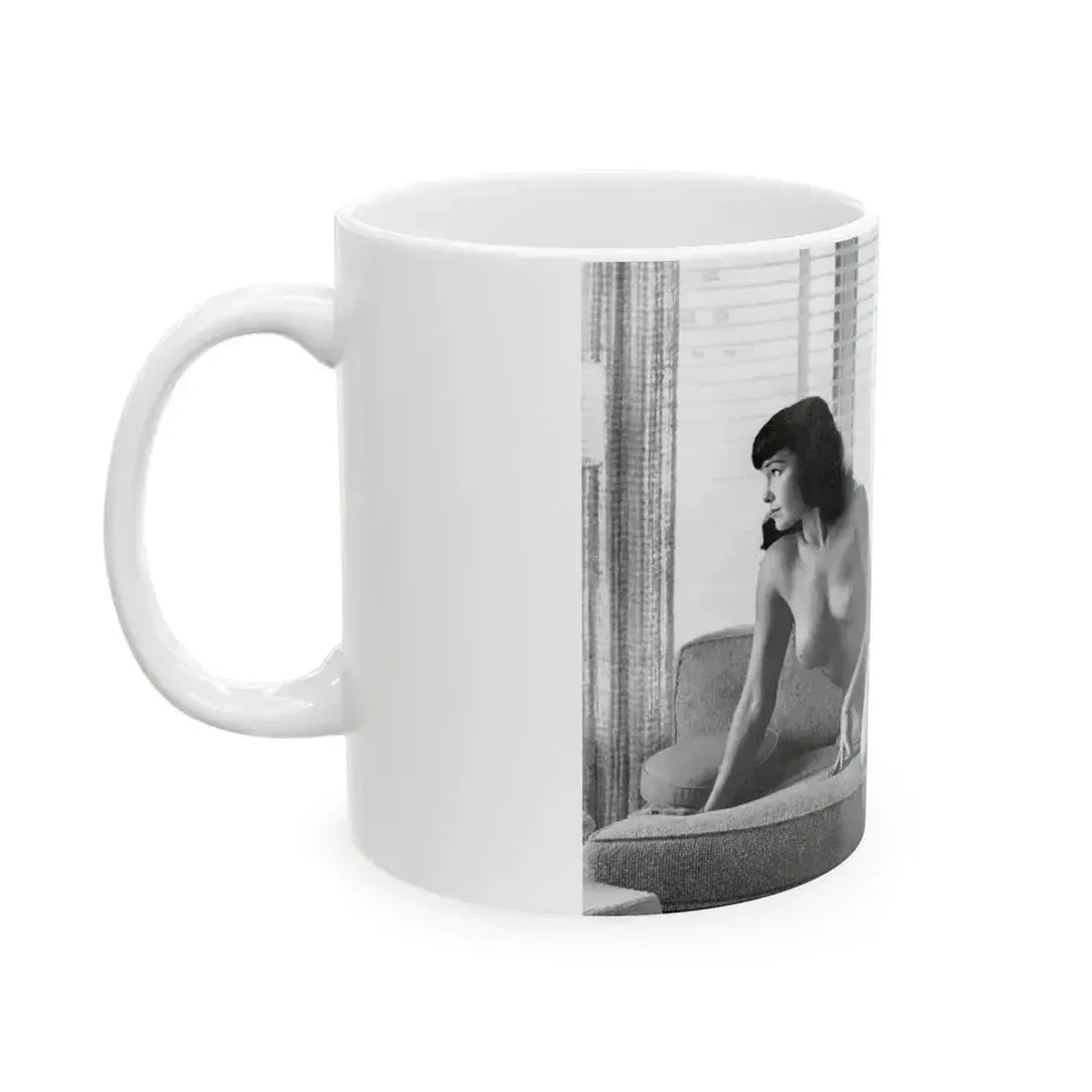 Bettie Page #802 (Vintage Female Icon) White Coffee Mug - Go Mug Yourself