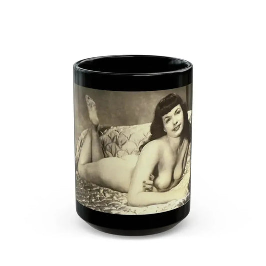 Bettie Page #810 (Vintage Female Icon) Black Coffee Mug 15oz - Go Mug Yourself