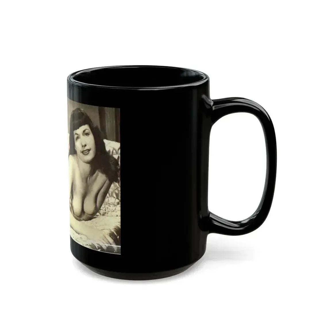 Bettie Page #810 (Vintage Female Icon) Black Coffee Mug - Go Mug Yourself