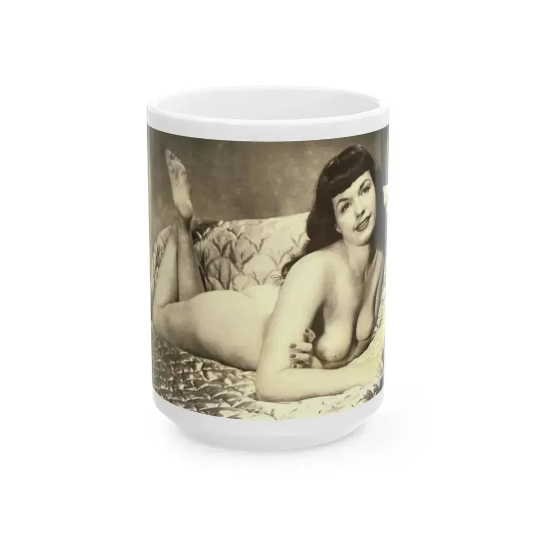 Bettie Page #810 (Vintage Female Icon) White Coffee Mug 15oz - Go Mug Yourself