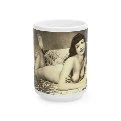 Bettie Page #810 (Vintage Female Icon) White Coffee Mug 15oz - Go Mug Yourself