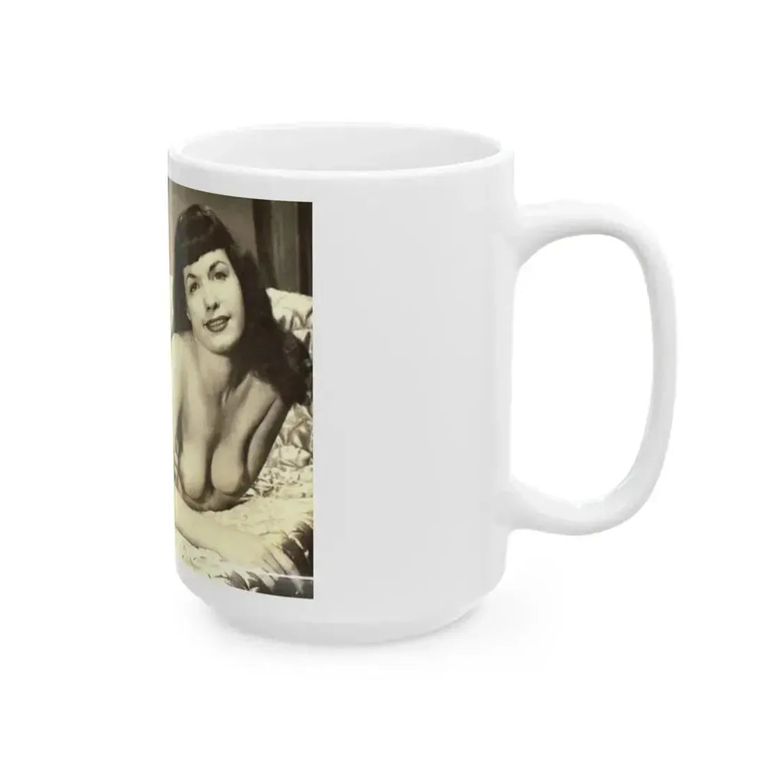 Bettie Page #810 (Vintage Female Icon) White Coffee Mug - Go Mug Yourself
