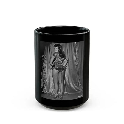 Bettie Page #814 (Vintage Female Icon) Black Coffee Mug 15oz - Go Mug Yourself