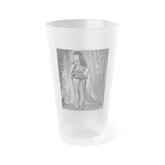 Bettie Page #814 (Vintage Female Icon) Frosted Pint Glass 16oz 16oz Frosted - Go Mug Yourself
