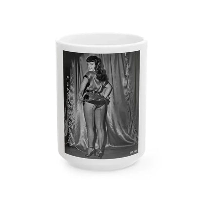 Bettie Page #814 (Vintage Female Icon) White Coffee Mug 15oz - Go Mug Yourself