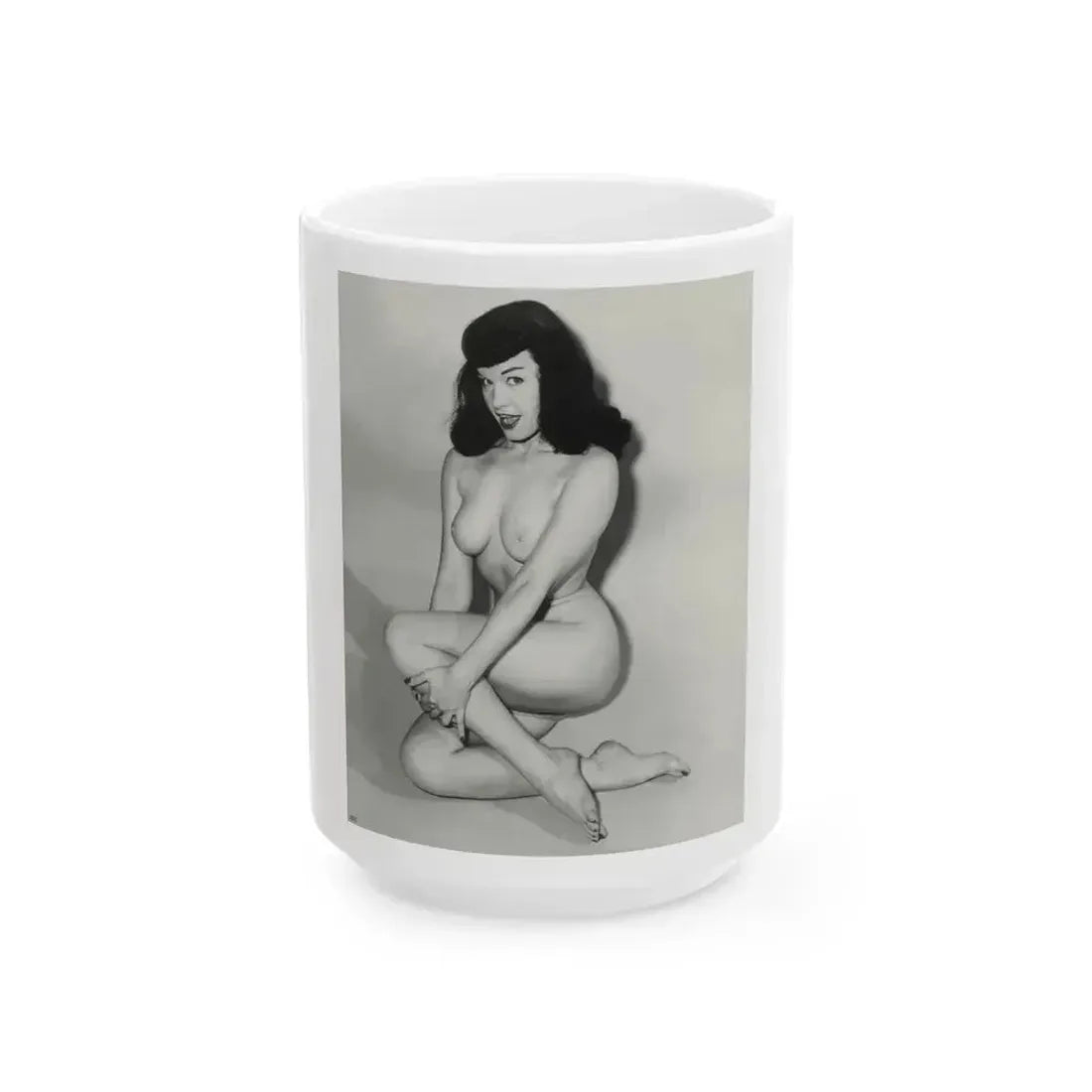 Bettie Page #819 (Vintage Female Icon) White Coffee Mug 15oz - Go Mug Yourself