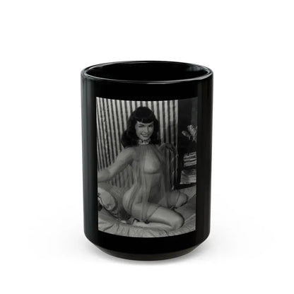 Bettie Page #821 (Vintage Female Icon) Black Coffee Mug 15oz - Go Mug Yourself