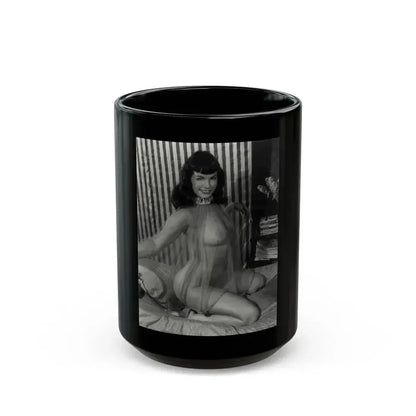 Bettie Page #821 (Vintage Female Icon) Black Coffee Mug 15oz - Go Mug Yourself