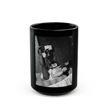 Bettie Page #826 (Vintage Female Icon) Black Coffee Mug 15oz - Go Mug Yourself
