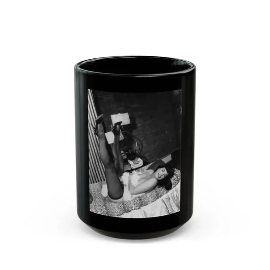 Bettie Page #826 (Vintage Female Icon) Black Coffee Mug 15oz - Go Mug Yourself
