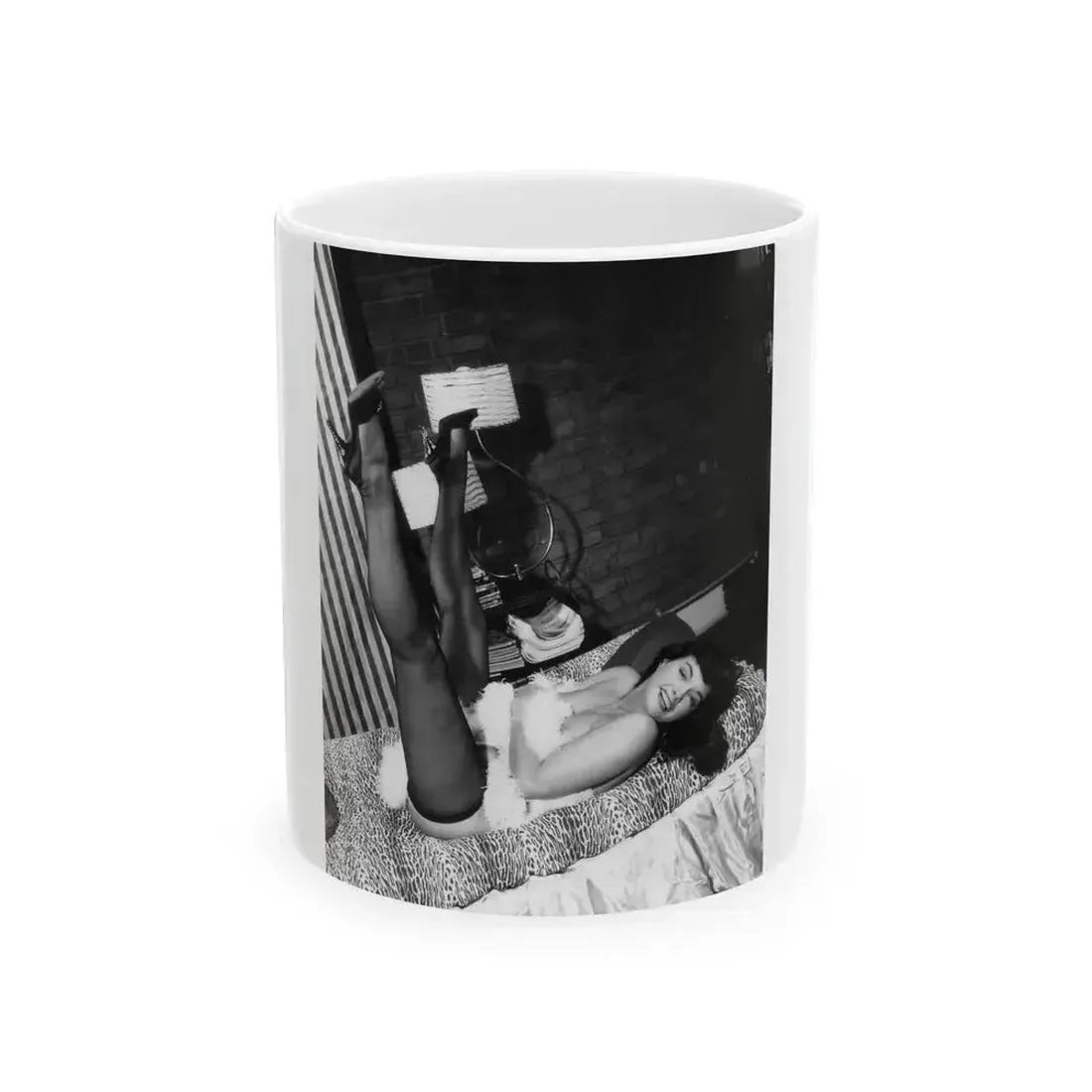 Bettie Page #826 (Vintage Female Icon) White Coffee Mug 11oz - Go Mug Yourself
