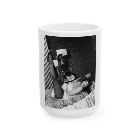 Bettie Page #826 (Vintage Female Icon) White Coffee Mug 15oz - Go Mug Yourself