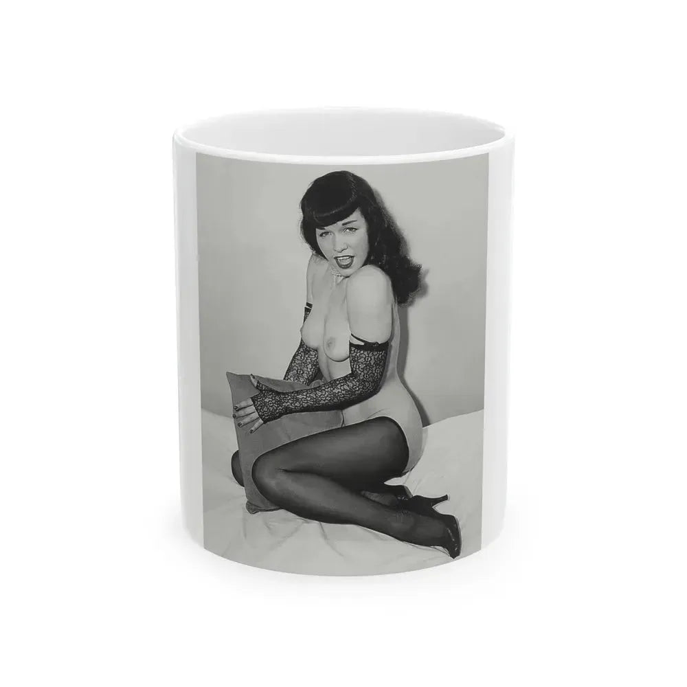 Bettie Page #828 (Vintage Female Icon) White Coffee Mug 11oz - Go Mug Yourself