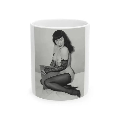 Bettie Page #828 (Vintage Female Icon) White Coffee Mug 11oz - Go Mug Yourself