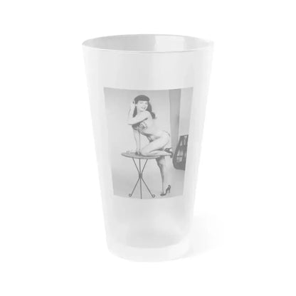 Bettie Page #84 (Vintage Female Icon) Frosted Pint Glass 16oz 16oz Frosted - Go Mug Yourself