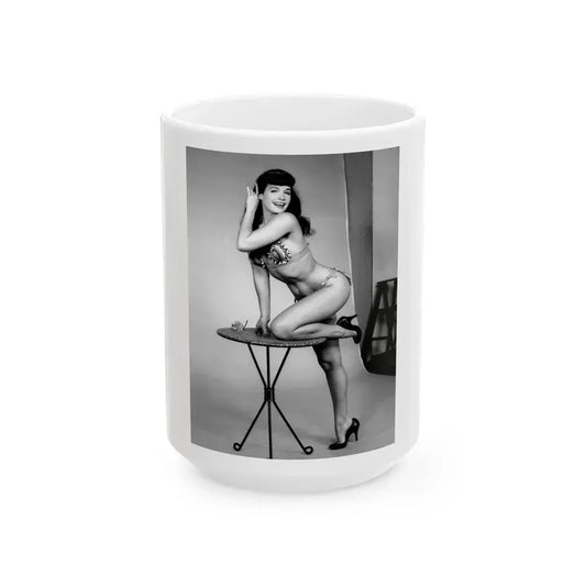 Bettie Page #84 (Vintage Female Icon) White Coffee Mug 15oz - Go Mug Yourself
