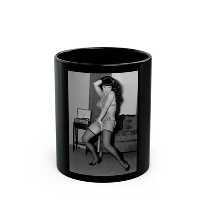 Bettie Page #841 (Vintage Female Icon) Black Coffee Mug 11oz - Go Mug Yourself