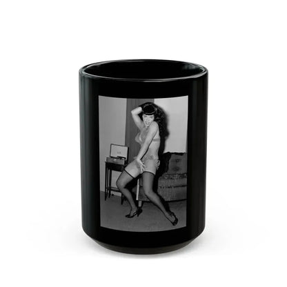 Bettie Page #841 (Vintage Female Icon) Black Coffee Mug 15oz - Go Mug Yourself