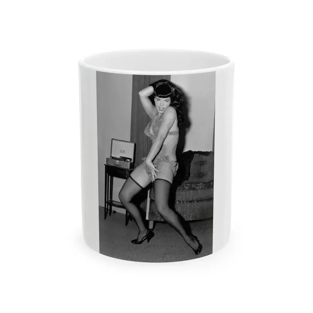 Bettie Page #841 (Vintage Female Icon) White Coffee Mug 11oz - Go Mug Yourself