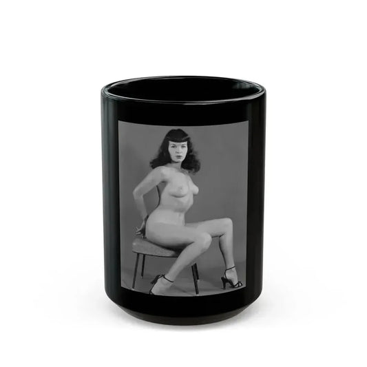 Bettie Page #842 (Vintage Female Icon) Black Coffee Mug 15oz - Go Mug Yourself