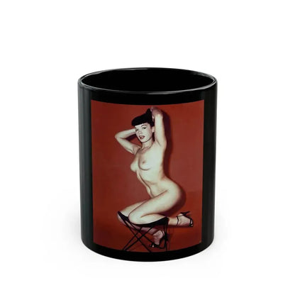 Bettie Page #843 (Vintage Female Icon) Black Coffee Mug 11oz - Go Mug Yourself