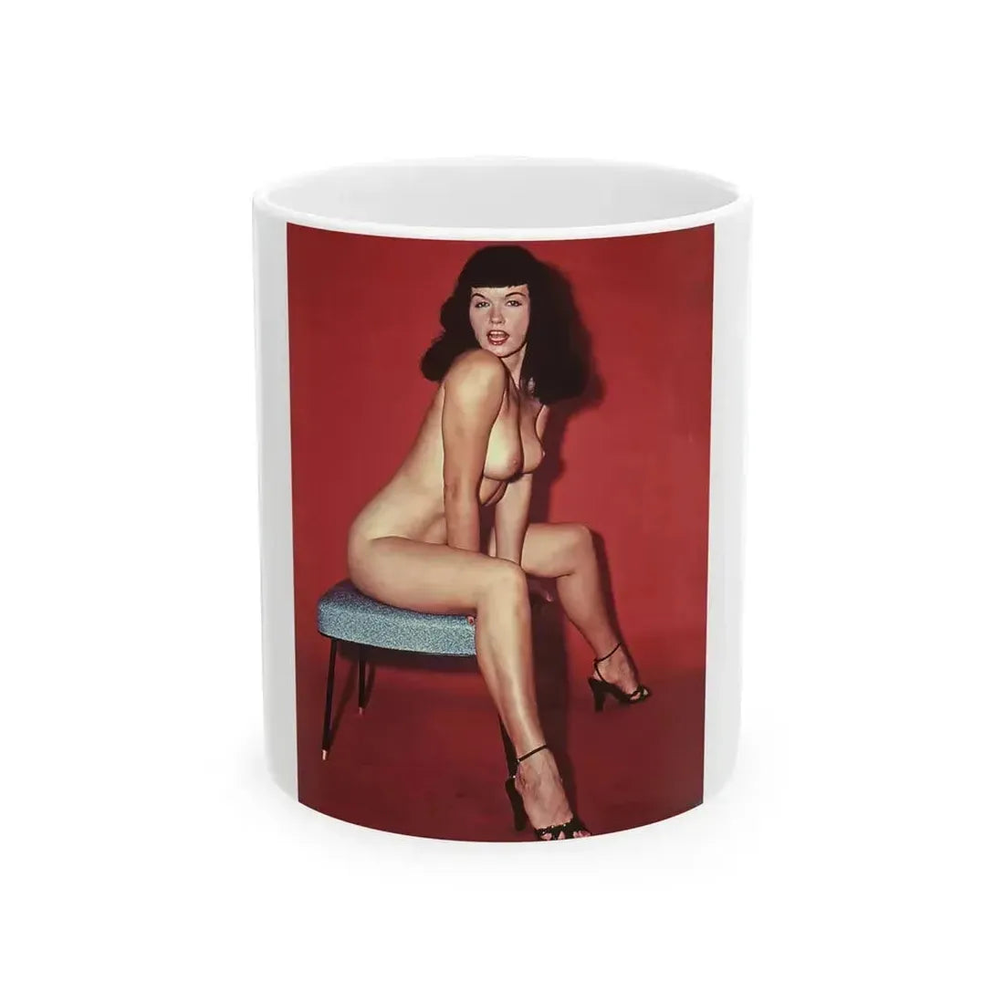 Bettie Page #844 (Vintage Female Icon) White Coffee Mug 11oz - Go Mug Yourself