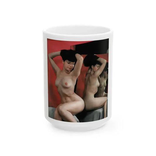 Bettie Page #85 (Vintage Female Icon) White Coffee Mug 15oz - Go Mug Yourself