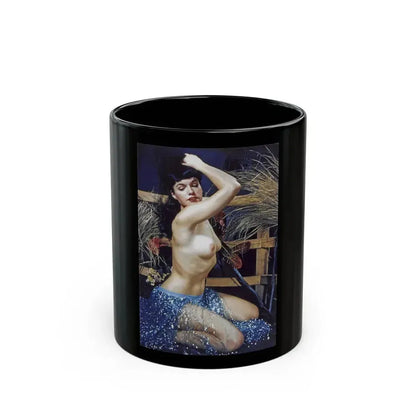 Bettie Page #859 (Vintage Female Icon) Black Coffee Mug 11oz - Go Mug Yourself