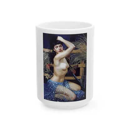 Bettie Page #859 (Vintage Female Icon) White Coffee Mug 15oz - Go Mug Yourself