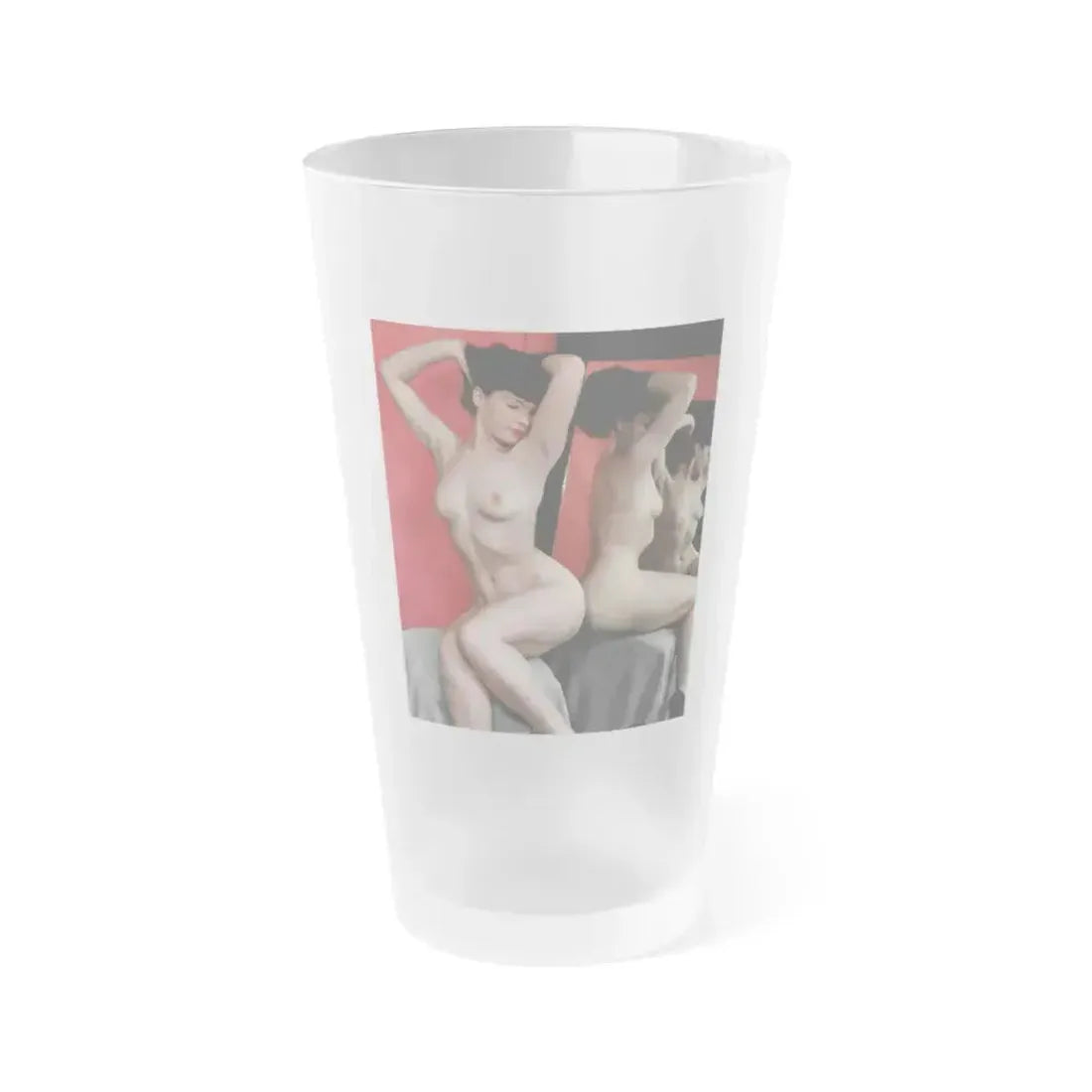 Bettie Page #86 (Vintage Female Icon) Frosted Pint Glass 16oz 16oz Frosted - Go Mug Yourself