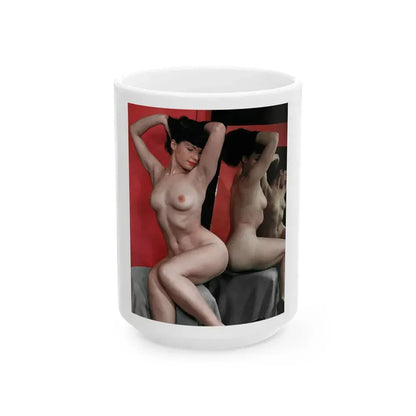 Bettie Page #86 (Vintage Female Icon) White Coffee Mug 15oz - Go Mug Yourself