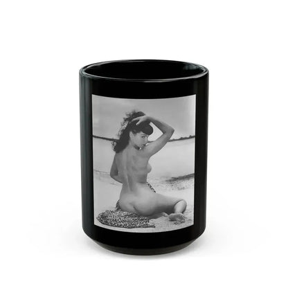 Bettie Page #860 (Vintage Female Icon) Black Coffee Mug 15oz - Go Mug Yourself