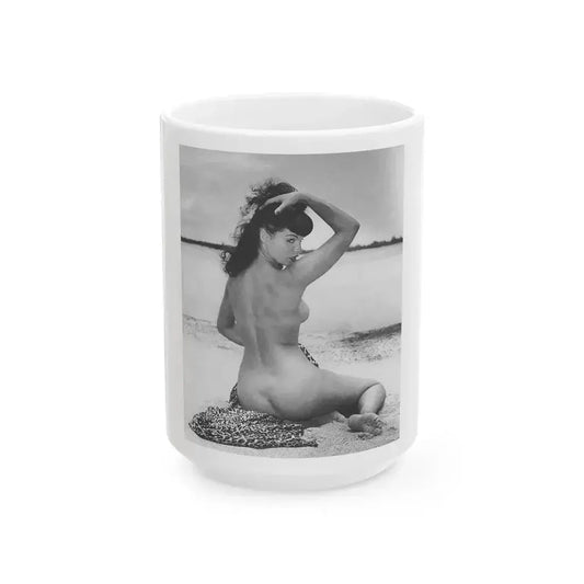 Bettie Page #860 (Vintage Female Icon) White Coffee Mug 15oz - Go Mug Yourself