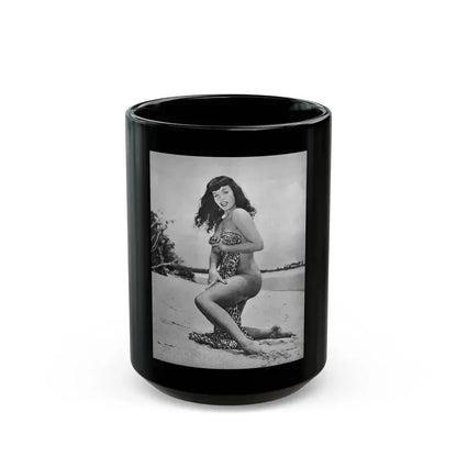 Bettie Page #861 (Vintage Female Icon) Black Coffee Mug 15oz - Go Mug Yourself