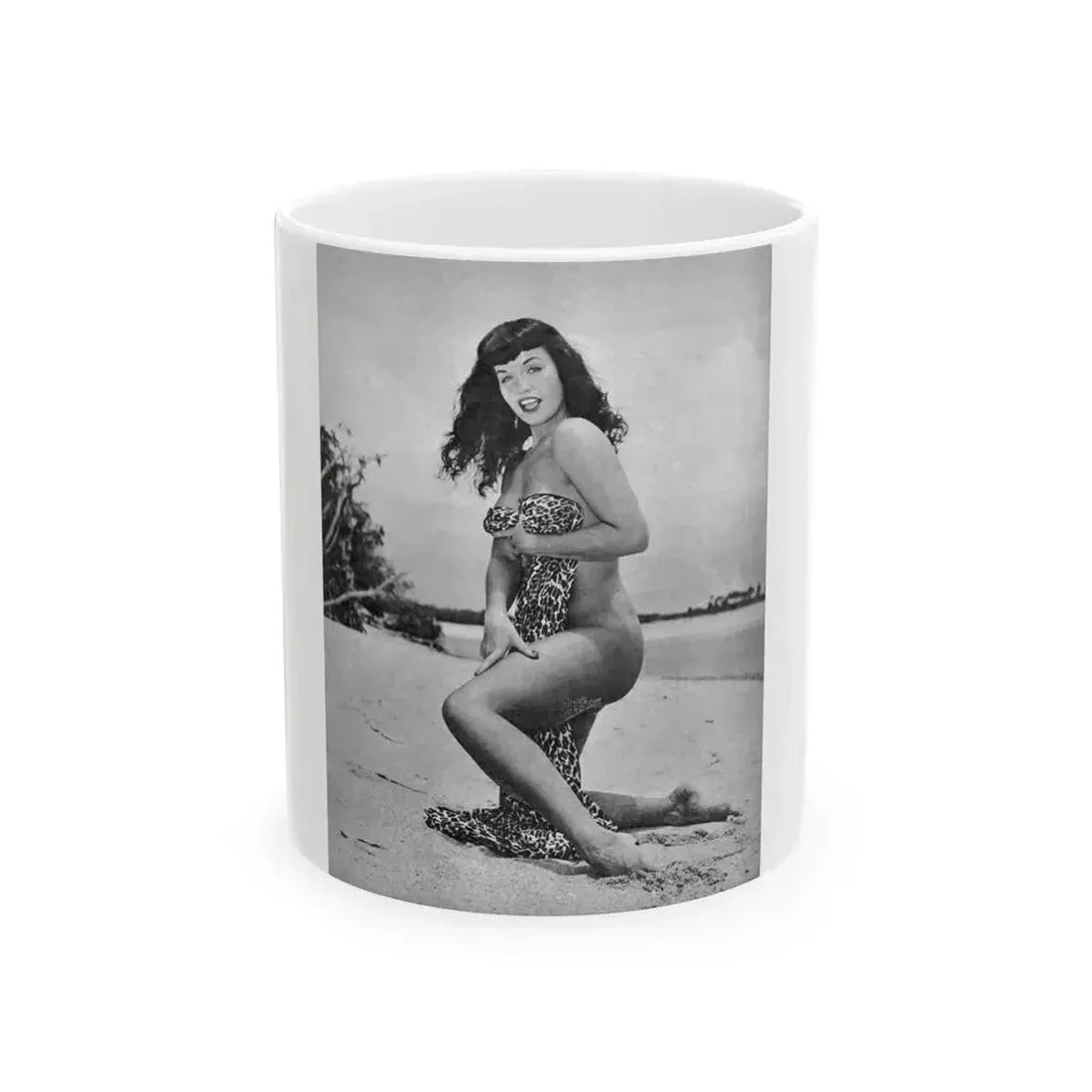 Bettie Page #861 (Vintage Female Icon) White Coffee Mug 11oz - Go Mug Yourself