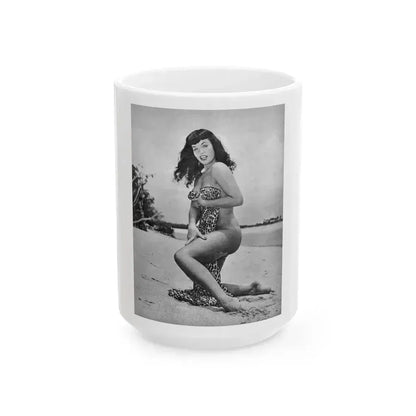 Bettie Page #861 (Vintage Female Icon) White Coffee Mug 15oz - Go Mug Yourself