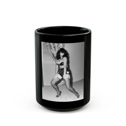 Bettie Page #862 (Vintage Female Icon) Black Coffee Mug 15oz - Go Mug Yourself
