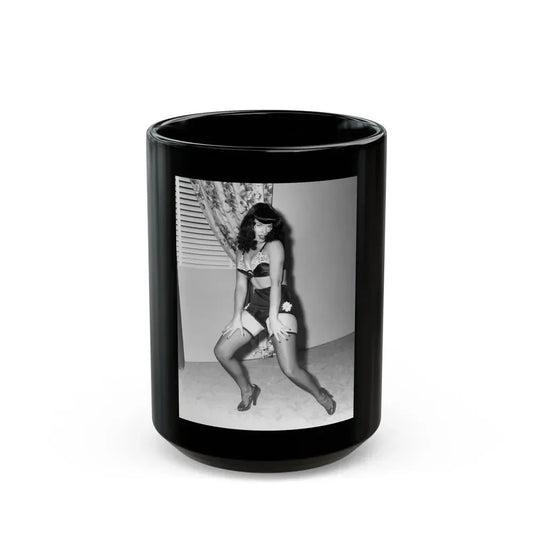 Bettie Page #862 (Vintage Female Icon) Black Coffee Mug 15oz - Go Mug Yourself